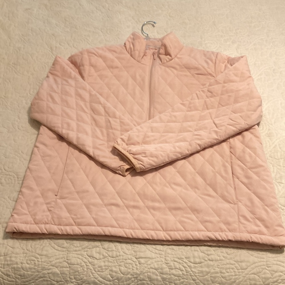 SALE❗️Coldwater Creek Half Zip Pull Over Quilted Top Zip Pockets